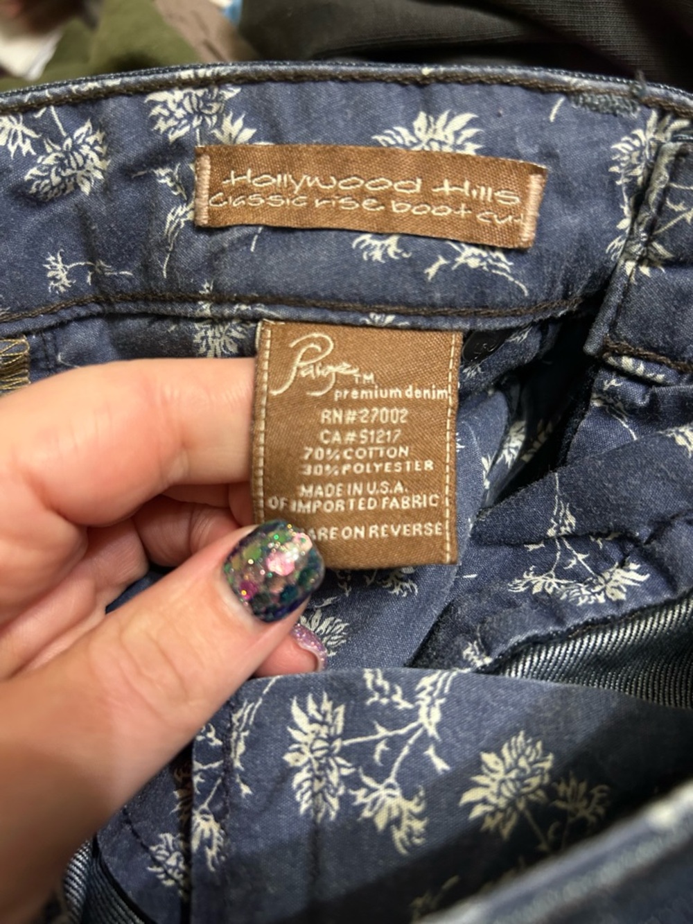 Paige Hollywood Hills Bootcut Jeans 26 Dark Wash Classic Rise - Picture 3 of 4
